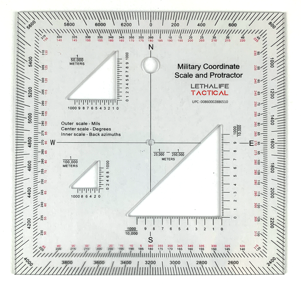 Military Coordinate Scale and Protractor